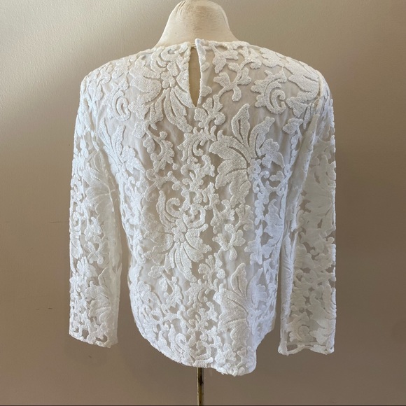DIANE VON FURSTENBERG Belle Sequined Floral Top in white - Picture 7 of 12